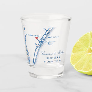 Verre A Shot Cadeau de mariage Airlie Gardens Navy Carte Wilmin