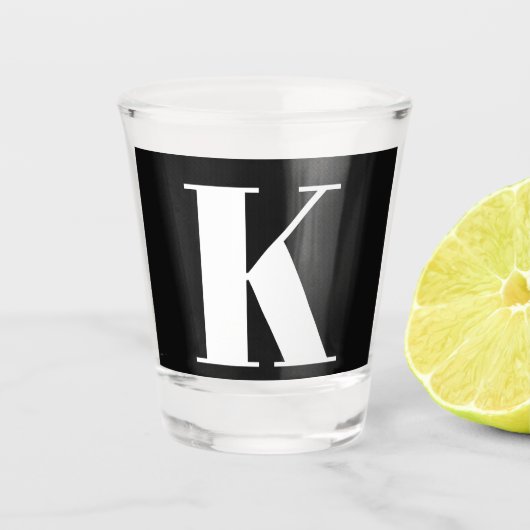 Verre A Shot Cadeau de mariage initial de monogramme Faveur de (Devant)