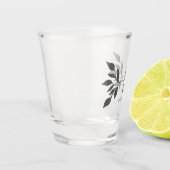 Verre A Shot Cadeau de Mariage Monogramme Moderne de Feuillage (Gauche)