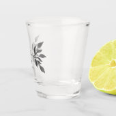 Verre A Shot Cadeau de Mariage Monogramme Moderne de Feuillage (Droite)
