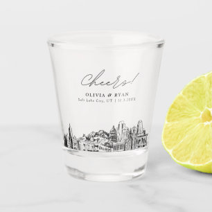 Verre A Shot Cadeau de mariage personnalisé à Salt Lake City Tc