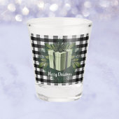 Verre A Shot Cadeau de Noël Plaid Buffalo | Vacances vertes