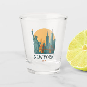 Verre A Shot Cadeau de voyage minimaliste vintage New York City