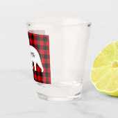 Verre A Shot Cadeau moderne Rouge Plaid Et Blanc Mama Ours (Droite)