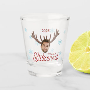 Verre A Shot Cadeau personnalisé de Noël avec visage photo drôl