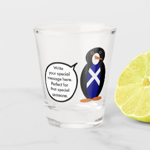 Verre A Shot Cadeau personnalisé Drapeau Ecosse Faune Manchot