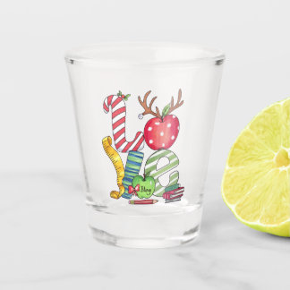 Verre A Shot Cadeau pour Enseignant | Crayon Pomme d'Amour