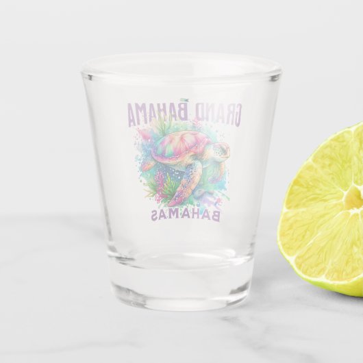 Verre A Shot Cadeau souvenir Bahamas : Grande Bahama Sea Turtle (Dos)