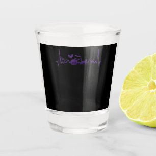 Verre A Shot Cadeau Spider   Halloween drôle de ligne Heartbeat