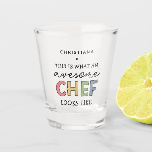 Verre A Shot Cadeaux de chef sur mesure | Meilleur Chef Jamais  (Devant)