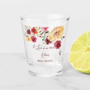 Verre A Shot Cadeaux de douche nuptiale fleurs sauvages bordeau