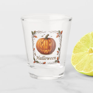 Verre A Shot Cadre de feuille d'automne de citrouille de Hallow