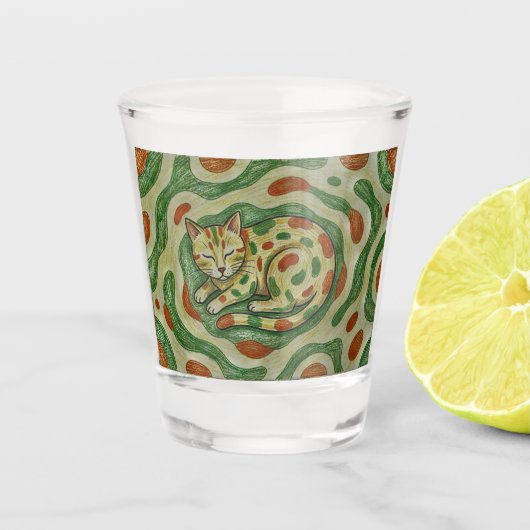 Verre A Shot Calico Cat Camouflage Abstract Pattern (Devant)