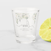 Verre A Shot Calligraphie Aimer Vert Floral Mariage (Dos)