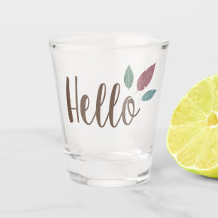 Verre A Shot Calligraphie bonjour boho plumes