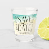 Verre A Shot Calligraphie De Plage Tropicale Mariage Enregistre (Devant)