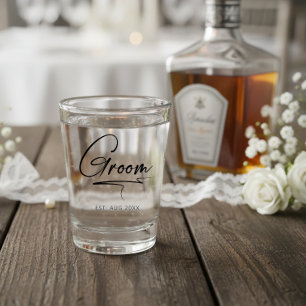 Verre A Shot Calligraphie moderne du marié ID1025