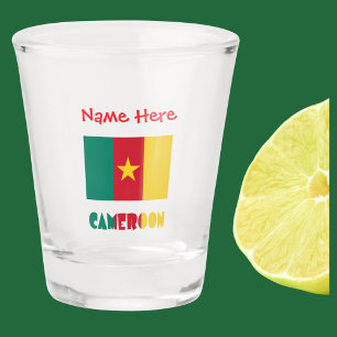 Verre A Shot Cameroun Drapeau Camerounais Rouge Personnalisé