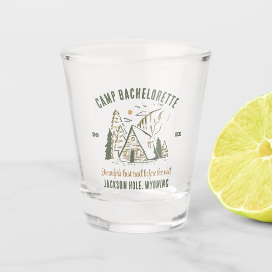Verre A Shot Camp Bachelorette Party Filles Camping Voyage Pers (Devant)