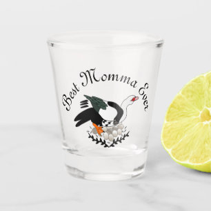 Verre A Shot Canard de la Moscovie sur un nid d'oeufs