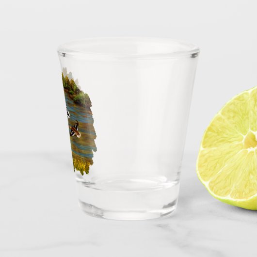 Verre A Shot Canards-Majards Survolant L'Étang (Droite)