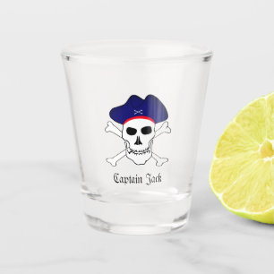 Verre A Shot Capitaine Jack & Pirates Drapeau, Crâne / Boisson