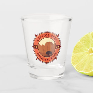Verre A Shot Capitol Reef National Park Bison Retro Compass