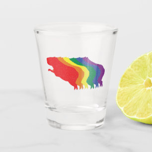 Verre A Shot Capybaras LGBTQ Transgenre de porc à l'eau arc-en-
