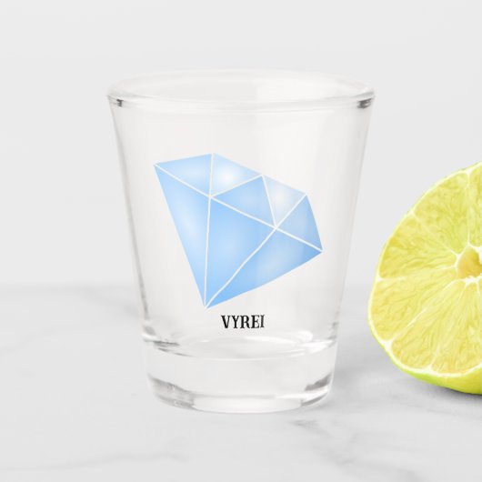 Verre A Shot Carat diamant bleu brillant (Devant)