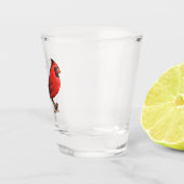 Verre A Shot Cardinal du Nord dessin animé d'oiseau (Droite)