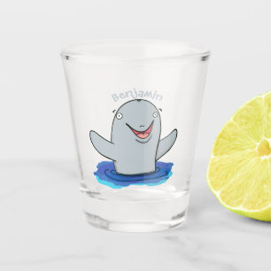 Verre A Shot Caricature adorable de marsouin