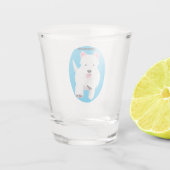 Verre A Shot Caricature blanche de terrier de l'ouest (Dos)