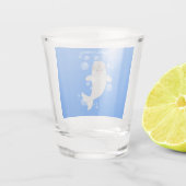 Verre A Shot Caricature de bulles de narval joyeux (Dos)