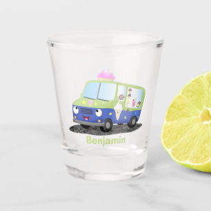 Verre A Shot Caricature de camion de glace joli