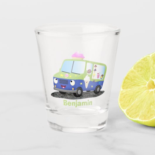 Verre A Shot Caricature de camion de glace joli (Devant)