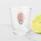 Verre A Shot Caricature de coccinelle rouge joyeux (Dos)