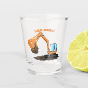 Verre A Shot Caricature de la pelle orange