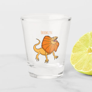Verre A Shot Caricature de lézard à col frisé orange