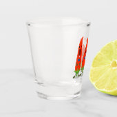 Verre A Shot Caricature de piments chantants mignons (Gauche)