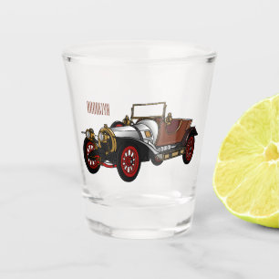 Verre A Shot Caricature de voiture classique 1920