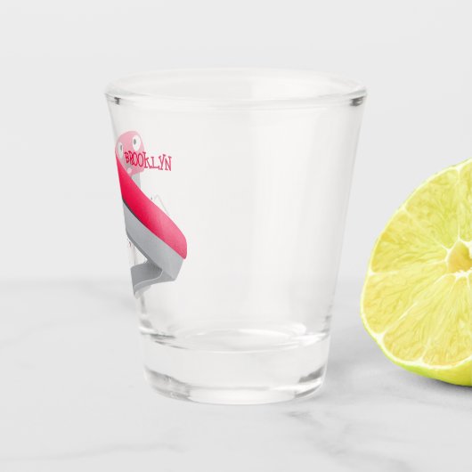 Verre A Shot Caricature en agrafeuse rouge pâle (Droite)