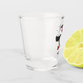 Verre A Shot Caricature en bleu bouffin joyeux (Gauche)