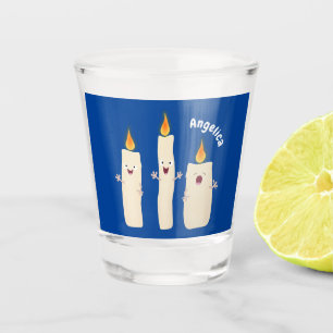 Verre A Shot Caricature en trois chandelles mignonnes