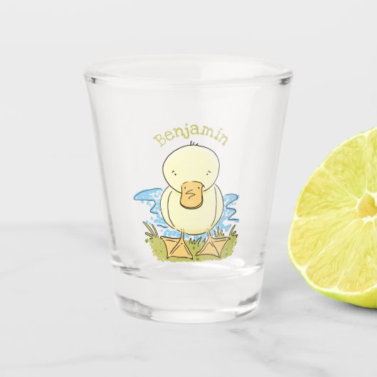Verre A Shot Caricature jaune mignon pour canard bébé (Devant)