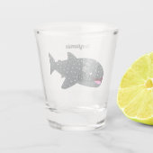 Verre A Shot Caricature joli requin baleine joyeux (Dos)