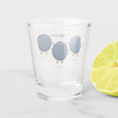 Verre A Shot Caricature mignonne de bleuets violets (Dos)