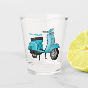 Verre A Shot Caricature moto mopée mûre illustration