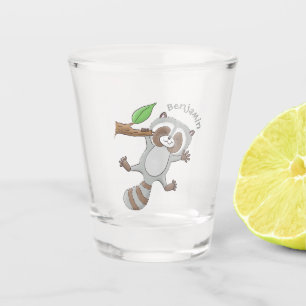 Verre A Shot Caricature pour bébé au raton laveur joyeux