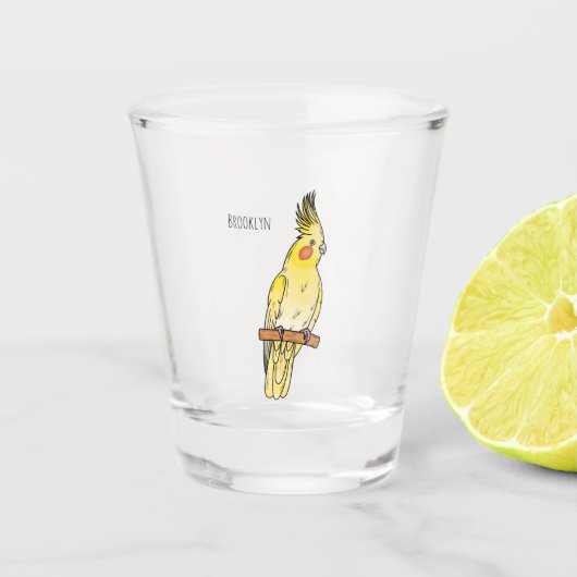Verre A Shot Caricature pour oiseaux Cockatiel (Devant)