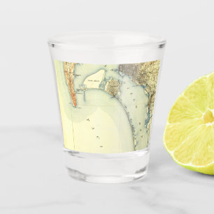 Verre A Shot Carte ancienne de San Diego